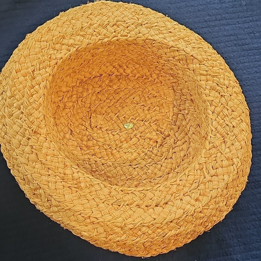 Stylish Straw Braided Hat Natural Tan One Size Fits Most - Picture 6 of 7